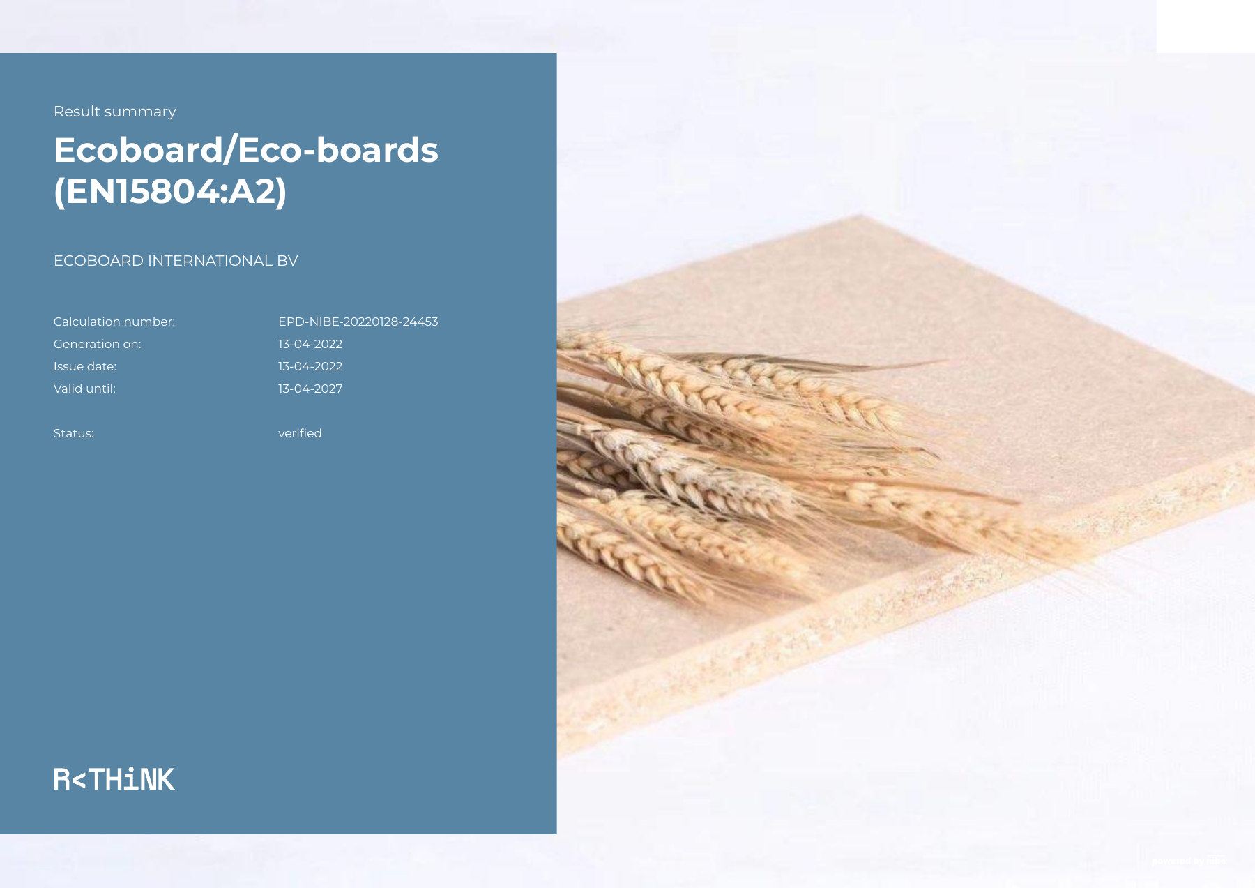 Eerste pagina van EPD · EN15804+A2, EPD-NIBE-20220128-24453
